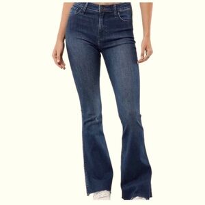 Hollister High Rise Flare Raw Hem Denim Jeans
